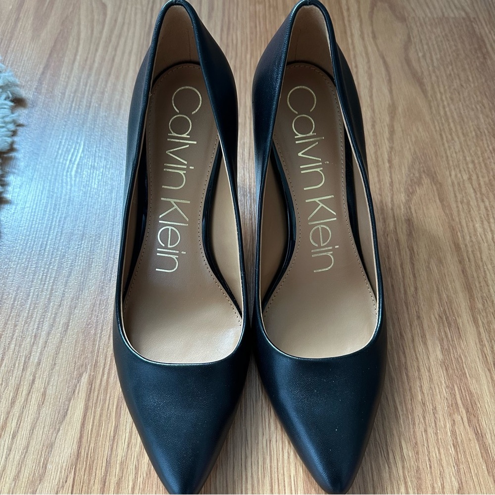Calvin Klein Black Heels Pointed-Toe Pumps